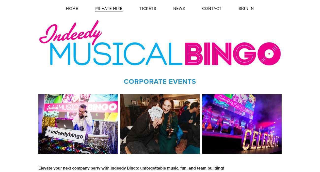 Indeedy Musical Bingo